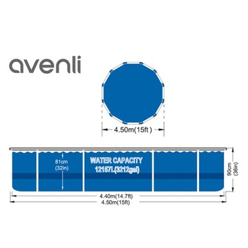 AVENLI PALM КРУГЛЫЙ САДОВЫЙ БАССЕЙН С НАСОСОМ 450x90 КОМПЛЕКТ