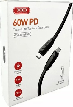 PRZEWÓD ŁADUJACY 60 W PD TYP C BIAŁY