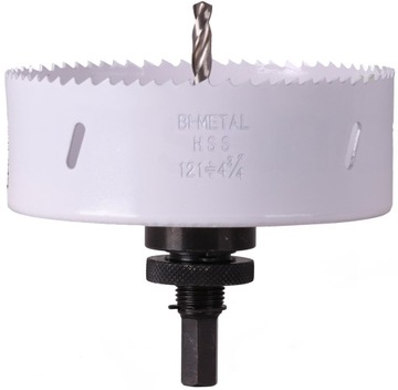 KORONKA 121mm BIMETAL otwornica wycinak + WIERTŁO