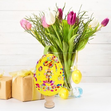 Пасхальные Яйца Ремесла Творческие Декоративные Украшения Ручной Работы Пенопласт Желтый