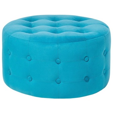 Puf welurowy ⌀ 55 cm niebieski TAMPA