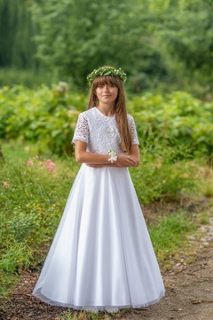 Suknia komunijna koronkowa bluzka 164