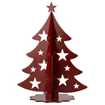 РОЖДЕСТВЕНСКАЯ ЕЛКА металл 3D УКРАШЕНИЕ РОЖДЕСТВЕНСКИЙ ОРНАМЕНТ ЛОФТ красный