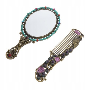 1 комплект зеркальной расчески, винтажное зеркало для макияжа