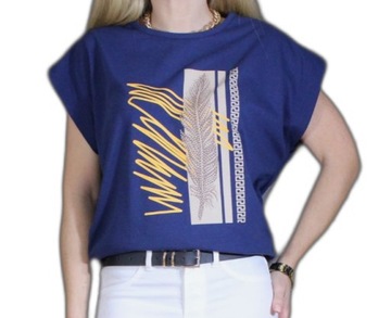 БЛУЗКА, ФУТБОЛКА, ПРИНТ, МНОГО УЗОРОВ, 2XL 44