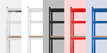 Металлический складской стеллаж 2в1 5 полок для гаража 180х90х40см 750кг Rebel