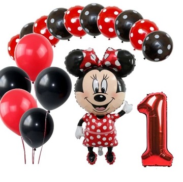 BALONY zestaw 1 urodziny ROCZEK MYSZKA MINI MINNIE