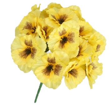 Bratki żółte bukiet sztuczne kwiaty kompozycje dekoracje