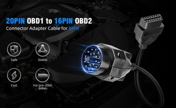 Кабель-адаптер с 20PIN OBD1 на 16PIN OBD2 для BMW E31, 32, 34, 36