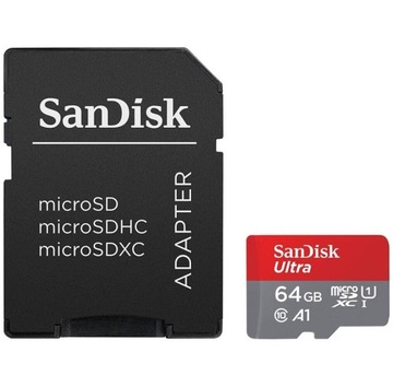 SanDisk Ultra microSDXC 64GB + SD Adapter 140MB/s A1 Class 10 UHS-I