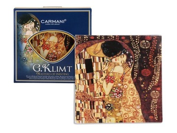 Talerz dekoracyjny talerzyk deserowy ozdobny G. Klimt Pocałunek 13x13cm