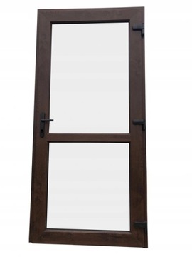 DRZWI ZEWNĘTRZNE PCV SKLEPOWE 100/200 ORZECH