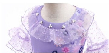 STRÓJ KOSTIUM SUKIENKA MADRIGAL ENCANTO ISABELA PERUKA BAL KARNAWAŁ 134 140