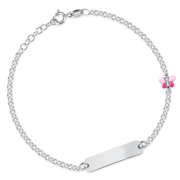 СЕРЕБРЯНЫЙ БРАСЛЕТ КРЕЩЕНИЕ С ГРАВИРОВКОЙ БАБОЧКИ