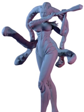 Flutist of Azathoth Demoniczny Muzyk Demon Cthulhu Pinup RPG Fantasy Druk3D