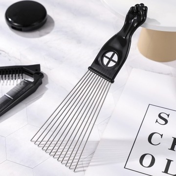 Grzebień Afro Metalowy grzebień do włosów Kręcone włosy Afro Com