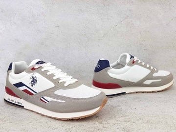 U.S. POLO ASSN SNEAKERS BUTY MĘSKIE BIAŁE LEKKIE