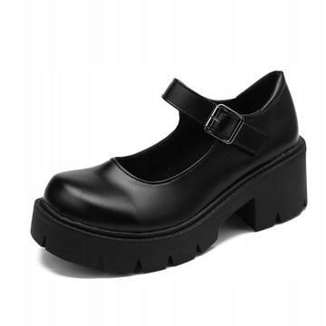 Buty na grubym obcasie Mary Jane na platformie
