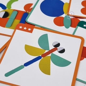 Drewniana Układanka Montessori 40 Wzorów 55 el.