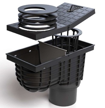 РЕЗЕРВУАР ДЛЯ ОЧИСТИТЕЛЯ ЖЕЛОБОВ Серый DRAIN Универсальный сифон 110/125 мм