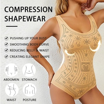 Flarixa Seamless Comfy Bodysuit Shaper Printed Plu