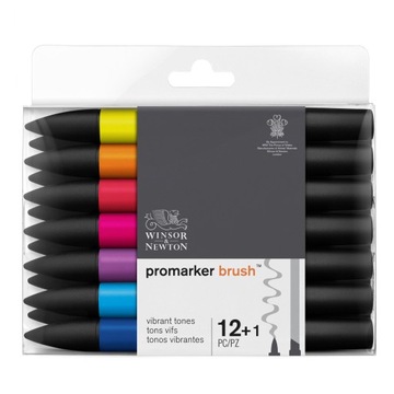 PROMARKER BRUSH VIBRANT TONES 12 + 1 SET W&N