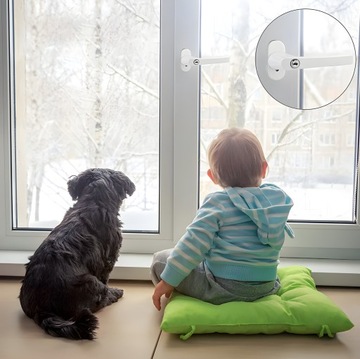 ОКОННАЯ РУЧКА С КЛЮЧОМ И ЗАМКОМ, АЛЮМИНИЕВАЯ УНИВЕРСАЛЬНАЯ