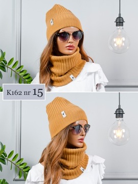 МОДНЫЙ польский КОМПЛЕКТ ШАПКА+ЮБКА ШАРФ ЦВЕТА