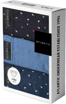 SLIPY ATLANTIC MĘSKIE MAJTKI 3MP084 SPORT 3PAK *S*