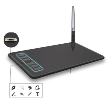 Графический планшет Huion H640P + цифровые перья PW100, 5080 lpi, 160 x 99 мм PL