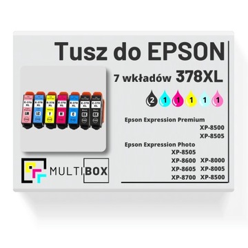 100% NEW Zamiennik 378XL zestaw 7-pak Tusz do Epson XP-8700