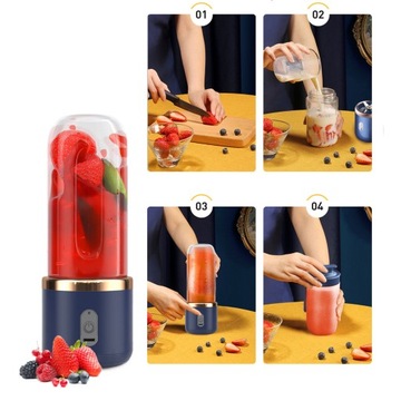 ПОРТАТИВНЫЙ БЛЕНДЕР С 2 БУТЫЛКАМИ ПО 400 МЛ, ШЕСТЬЮ ЛЕЗВИЯМИ, ИДЕАЛЬНО ДЛЯ СМЕШИВАНИЯ