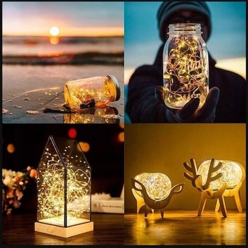 Проволочные светильники 5,2 м 50 LED WARM LIGHT 2xAA