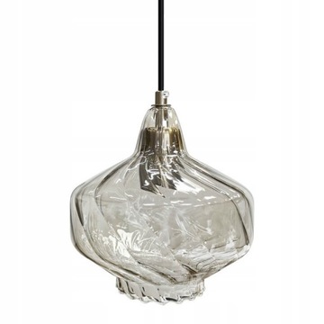 LAMPA WISZĄCA SZKLANA FREZOWANA SZKŁO DYMIONE GREY APP1121