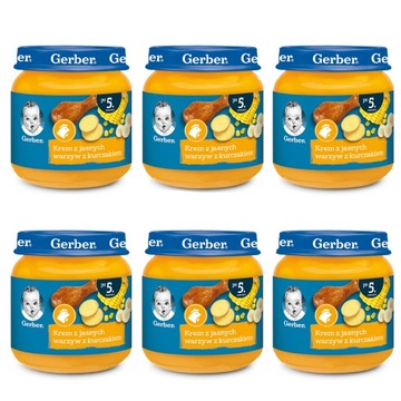 GERBER Krem z jasnych warzyw z kurczakiem 6x125 g