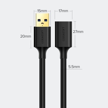 UGREEN CABLE УДЛИНИТЕЛЬНЫЙ КАБЕЛЬ-концентратор USB 3.0 3M ПЕРЕДАЧА ДАННЫХ ДО 5 Гбит/с