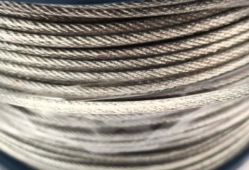 ВЕРЕВКА СТАЛЬНАЯ КАБЕЛЬ ПВХ 4мм 6x7+FC ОЦИНКОВАННАЯ 250м
