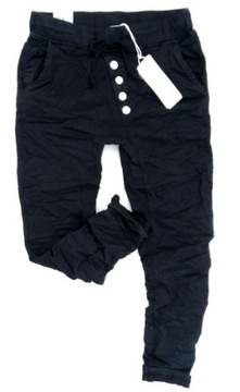 Włoskie jeans gnieciuchy BAGGY guziki itaimaska XL