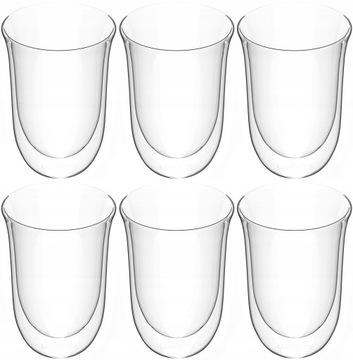 SZKLANKI PODWÓJNE DNO TERMICZNE DO HERBATY KAWY LATTE MIOWI TULIP 6x 300ML