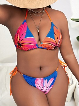 STRÓJ KĄPIELOWY BIKINI W KWIATY HALTER FIGI SHEIN XL 42