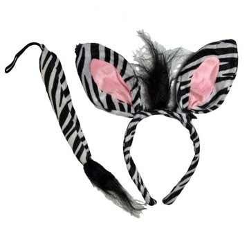 KOSTIUM ZEBRY ZEBRA opaska + ogonek