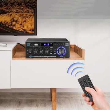 МИНИ-УСИЛИТЕЛЬ HIFI, СТЕРЕО АУДИО BLUETOOTH, 2 КАНАЛА, ПОРТАТИВНОЕ FM-РАДИО