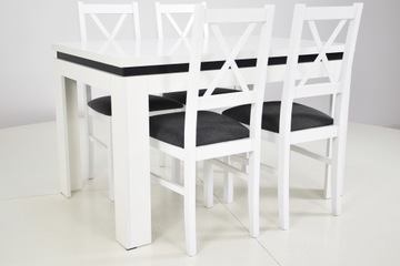 4 СКАНДИНАВСКИХ КРЕСТОВЫХ СТУЛА И РАСШИРЯЕМЫЙ СТОЛ