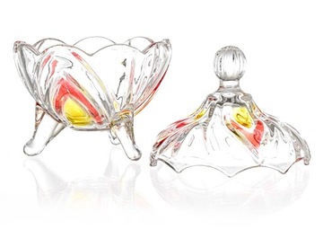 САХАРНИКА САХАРНИКА СТЕКЛЯННАЯ ЦВЕТНАЯ ЧАША