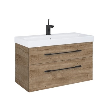 ELITA SZAFKA ŁAZIENKOWA Z BLATEM DĄB CANELA NATURAL FRAME 100 CM ZESTAW