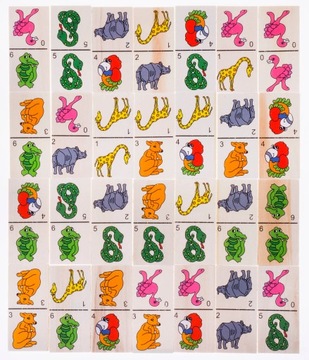 ДЕРЕВЯННАЯ КАРТИНКА ДОМИНО ЖИВОТНЫЕ 28 ШТ.