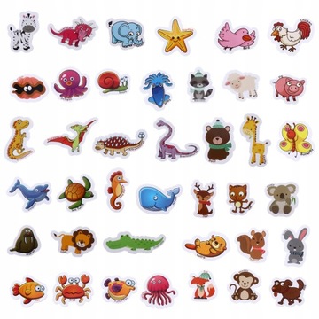 42 pcs. Beautiful magnetic stickers with animals