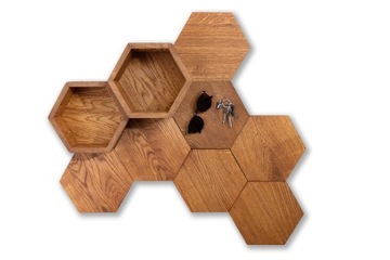 DREWNIANE PANELE ŚCIENNE HEKSAGON MAGNETYCZNY MINI BEZ SĘKÓW