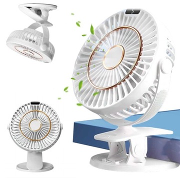 Wentylator Clip Fan Mini Wentylator Cool Cooling Fan USB 5 Prędkości Ultra cichy 2400mAh premium