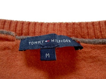 TOMMY HILFIGER wełniany sweter kardigan M